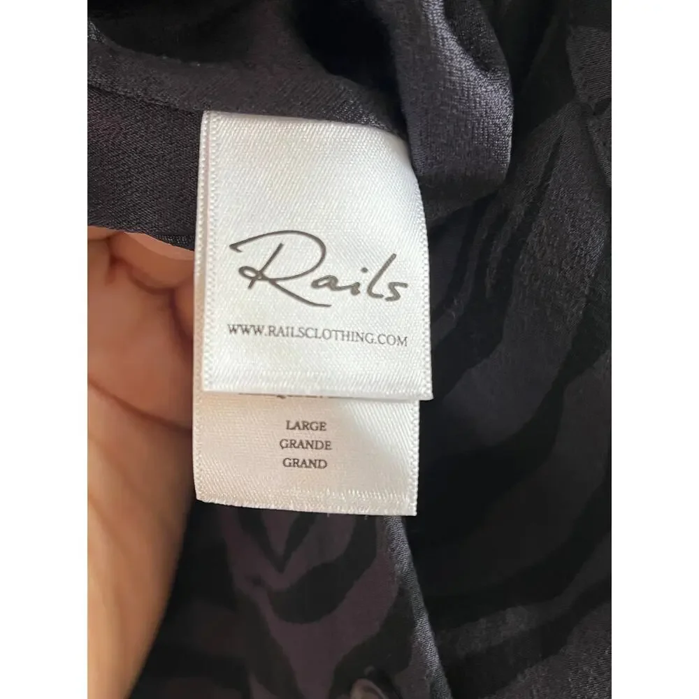 Rails Black Animal Print Jumpsuit L XL - Picture 6 of 7